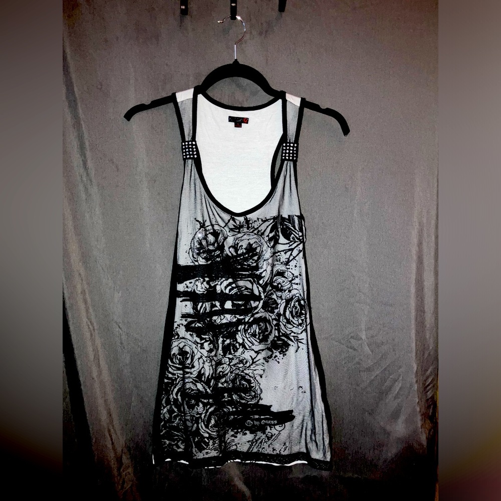 Guess rhinestone tank top